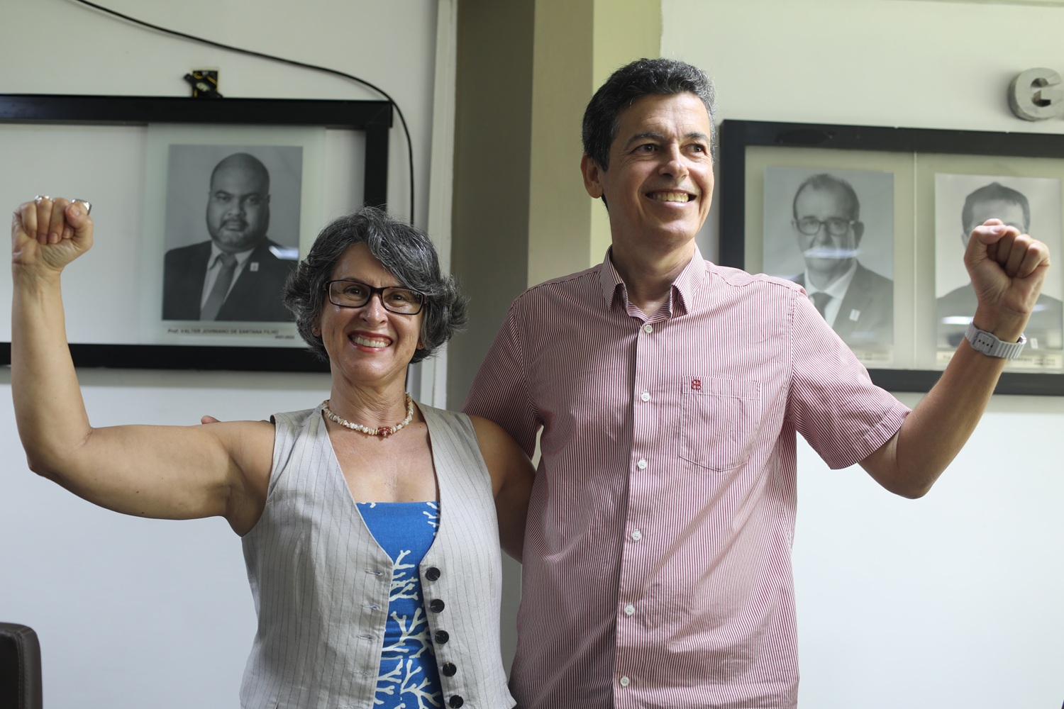 Reitor André Maurício e vice-reitora Silvana Bretas (Foto: Janaína Cavalcante/Ascom UFS)